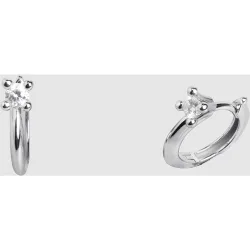 Pendientes de aro Black & White de oro y diamantes