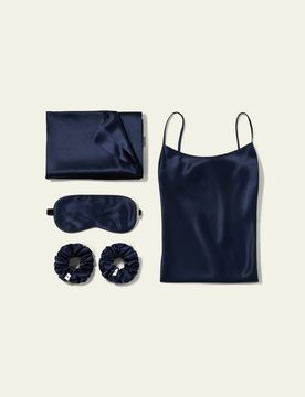 Ensemble Cadeau Nuit Soie XS - Chemise de Nuit, Masque, Taie d'Oreiller 22 Mommes