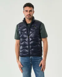 Gilet blu 100 grammi senza cappuccio con trapuntatura ad onde