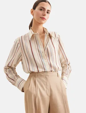 Fließende Hemdbluse aus Viskose Mix Beige 44 - Seidensticker - FashionsVida