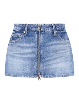 Gonna Mini Zip In Denim