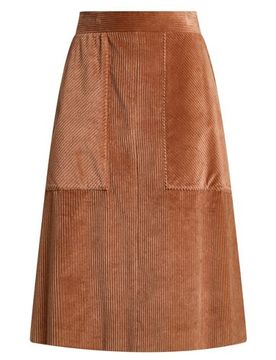 Falda midi Mujer Marrón 36 Mujer