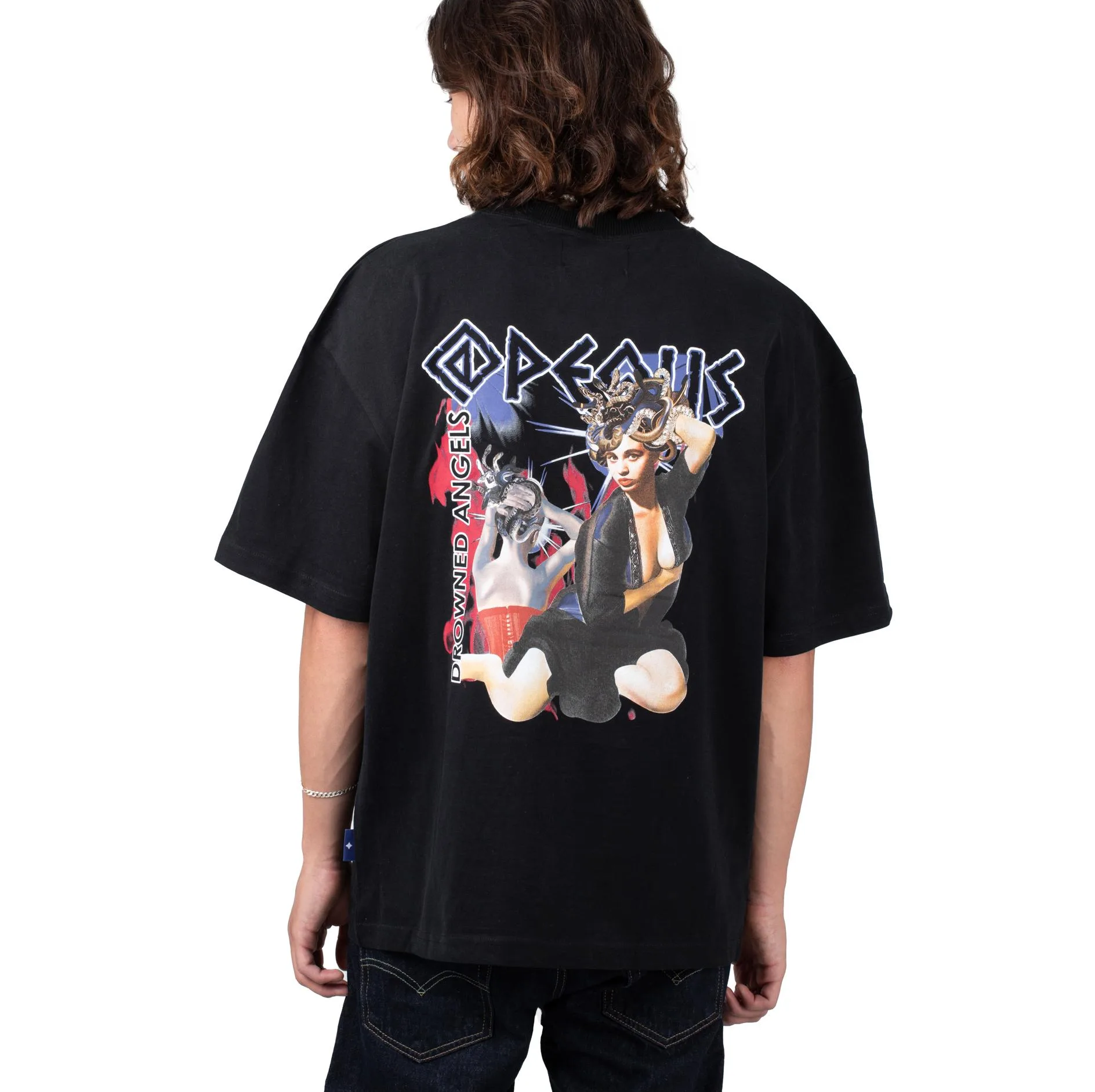 Drowned Angels Graphic Tee Black S Herren - pequs - FashionsVida