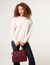 Round Neck Jumper - S/M / STONE - female