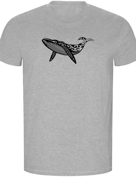 Maglietta A Maniche Corte Whale Tribal Eco - Kruskis - FashionsVida