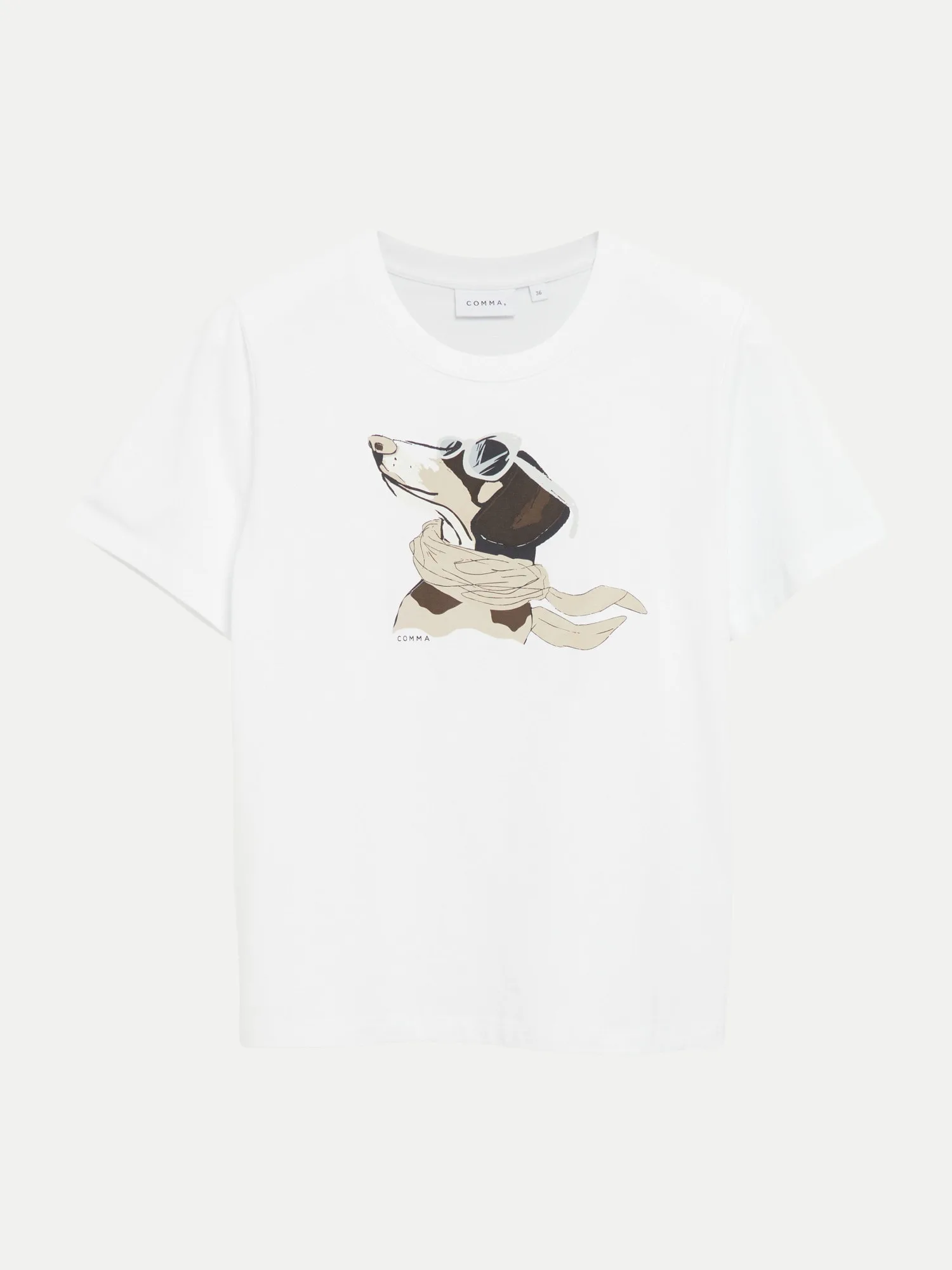 T-Shirt mit Fotodruck Weiß 34 - Comma - FashionsVida