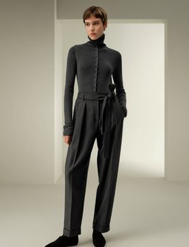 Pantalon Droit Soie & Laine 42 | Confortable & Chic