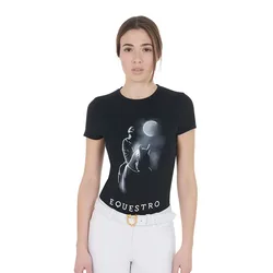 T-shirt à Manches Courtes Moon Riding Cotton Black S