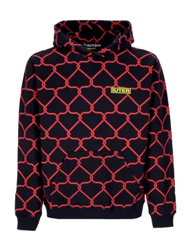Felpa Cappuccio Uomo Net Hoodie Black - IUTER - FashionsVida