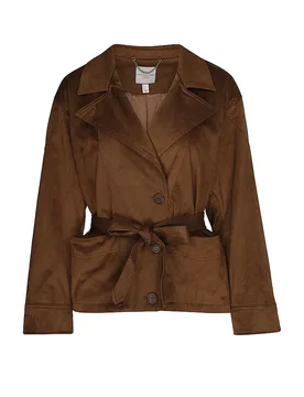 Blazer aspect cuir marron XXL - Urbancode London - FashionsVida
