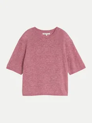 Strickshirt mit Alpaka-Anteil Rosa S