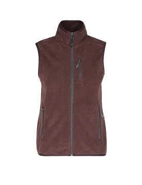 Damen Fleeceweste Ajaccio Jacquard dunkelrot 44 W - Meru - FashionsVida