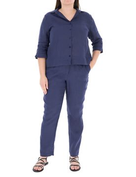 Tailleur in lino BLU NAVY 49