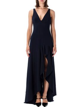 Viscose V-Neck Midi Dress