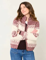Cotton Blend Floral Cardigan Purple Mix female