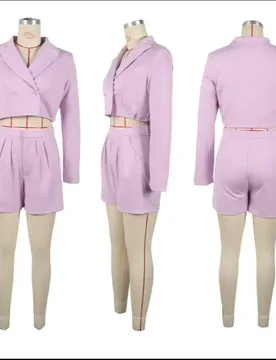 Elegant Shorts Sets Blazer Women Outfits 2025 Fall Office Lady Long Sleeve Turn-Down Neck Jacket Tops Half Pants 2 Pieces Suits - Aliexpress - FashionsVida