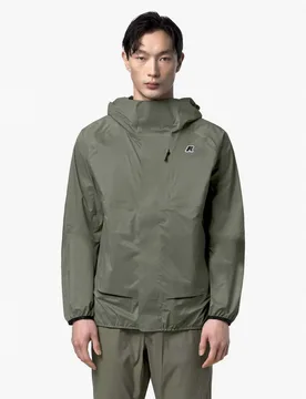 Roche verde militare in tessuto tecnico a tre strati impermeabile - K-way - FashionsVida