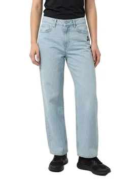 Jeans A Vita Alta Lexa Straight Fit Denim Stone Wash Bleach 24