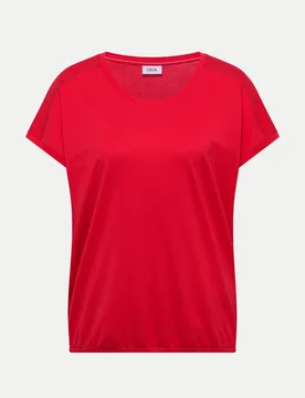 T-Shirt mit Spitzendetails Rot M - CECIL - FashionsVida