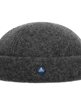 Wool Melange Docker Hat by - grey - Size: L (58-59 cm) - Hammaburg - FashionsVida