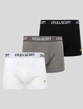 Men's 3 Pack Basic Core Trunks in Multi - Lyle & Scott - FashionsVida