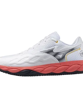 Wave Enforce Court Cc Clay Shoes White / Baritone Blue / CalypsoCor UK 10 - Mizuno - FashionsVida