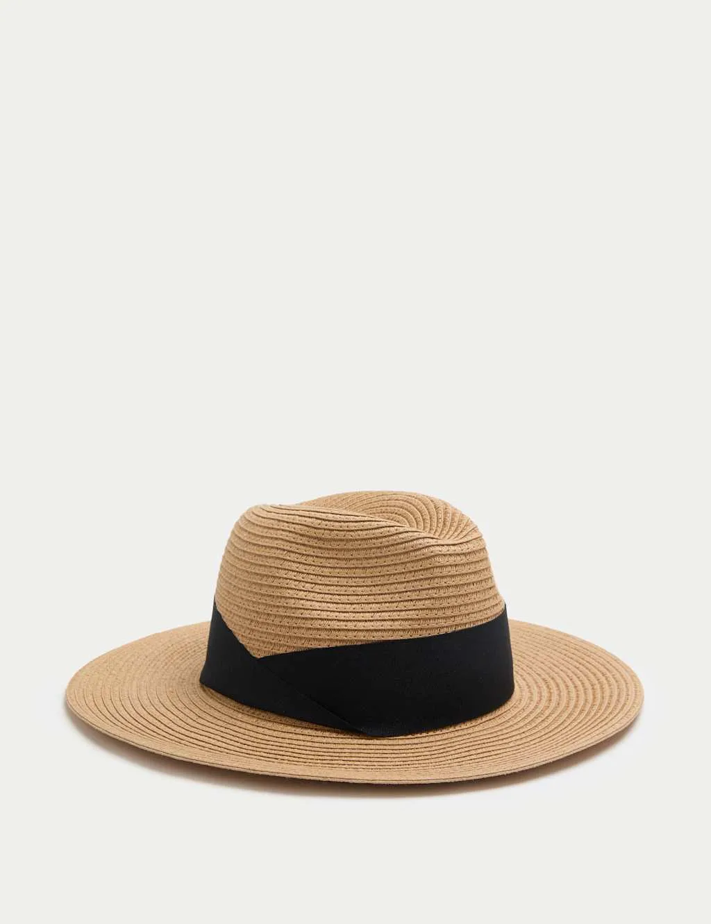 Paper Straw Fedora Hat Natural female - M&S - FashionsVida