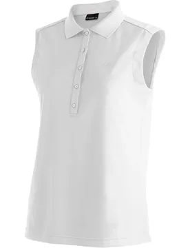 Ulrike Sleeveless Damen Poloshirt, weiß 40