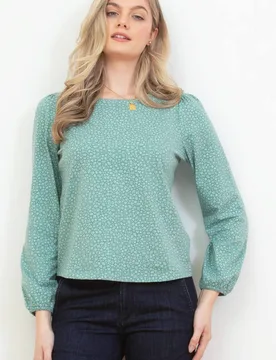 Women's Salway Ash Jersey Top in Green Size: 16 - Green - Size: 16 - Kite - FashionsVida