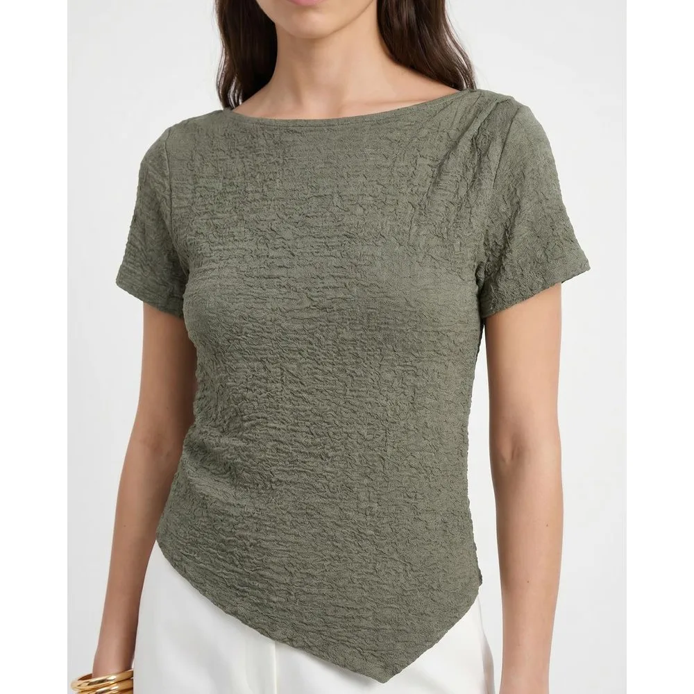Top con bajo asimétrico de mujer cuello barco - Vero Moda - FashionsVida