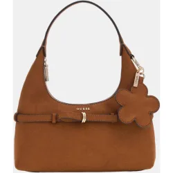 Bolso de hombro con asa corta y colgante decorativo