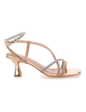 Sandali oro rosa con strass e cinturino alla caviglia 1613 36