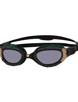Predator Flex Titanium Reactor Mirror Swimming Goggles Black Gold / Reactor Titanium Regular Men,Women - Zoggs - FashionsVida