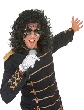 Popstar Männerperücke 80er-Jahre Lockenperücke schwarz - KARNEVAL-MEGASTORE - FashionsVida