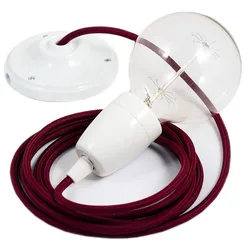 Cables Suspension Luminaire Rm19 2 M Burgundy / White One Size