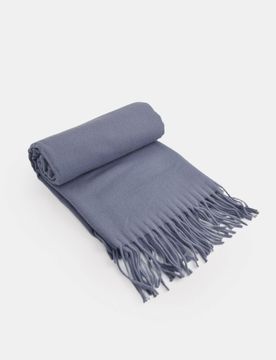Coperta con frange - steel blue