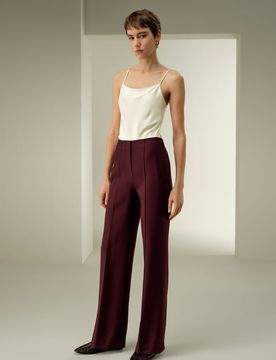 Pantaloni a Zampa in Seta e Lana Taglia 38 - Eleganti e Versatili