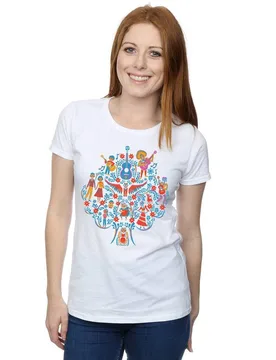 Women's Coco Tree Pattern Cotton T-Shirt in White Size: Small - White - Size: S - Disney - FashionsVida