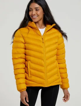 Women's Seasons Padded Winter Jacket Water Resistant in Yellow Size: 14 - Yellow - Size: 14 - Mountain Warehouse - FashionsVida