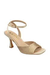 Women's 'Holms' Satin & Diamante Sandals in Gold Size: 6 - Gold - Size: 6