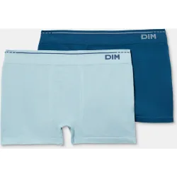 Pack de dos bóxers de punto de hombre sin costuras en tonos azules