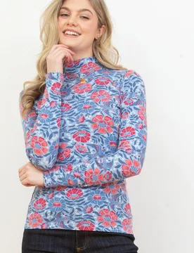 Women's Bagber Turtle Neck Jersey Top Thumbelina in Blue Size: 10 - Blue - Size: 10 - Kite - FashionsVida
