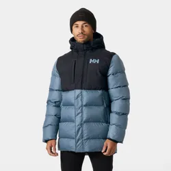Men's Active Puffy Long Jacket Navy XL - Washed Navy Blue - Male