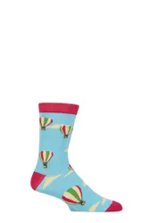 Pair Shared Earth Bamboo Hot Air Balloon Socks Multi 7-12 - Multi Coloured - Size: 7-12