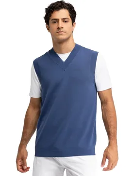 Chaleco punto tenis cuello de pico hombre Serve Blue - Siroko - FashionsVida