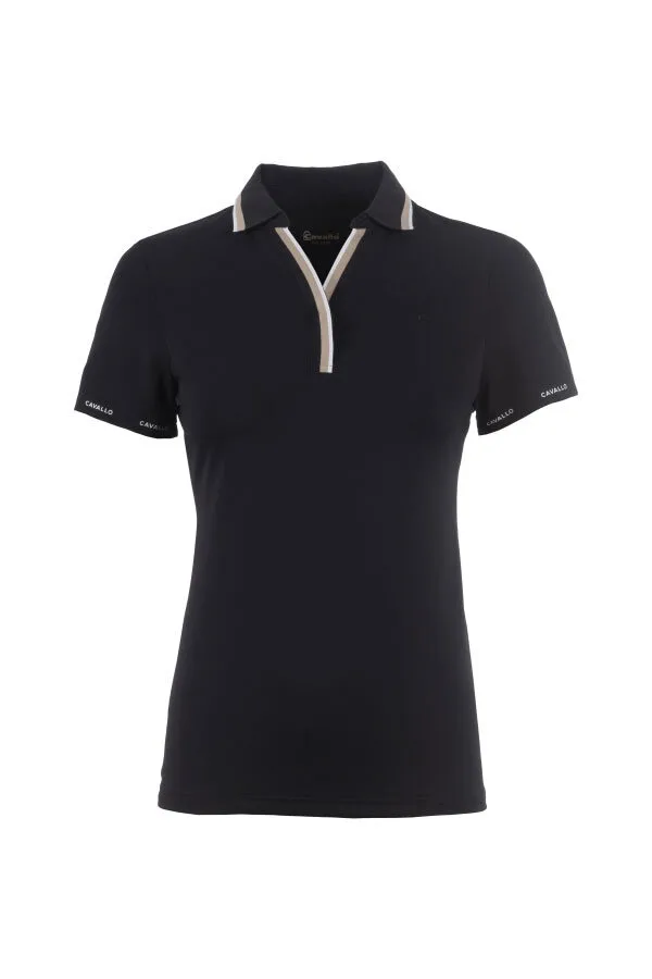 Damen Poloshirt CAVALPIQUE POLO black 36 - Cavallo - FashionsVida