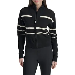 Veste Open Stitch Stripe Logo Black / Eggnog L