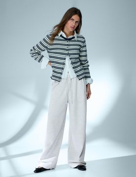 Pantalon Barrel Molleton Xxs Gris