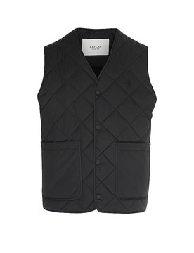 Steppgilet schwarz XL herren