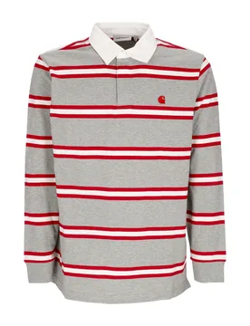 Polo Manica Lunga Uomo L/s Tork Rugby Shirt Grey Heather - CARHARTT WIP - FashionsVida